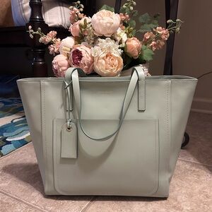 Kate Spade Lalena Large Pocket Tote Smooth Leather - Light Mint/Pistachio